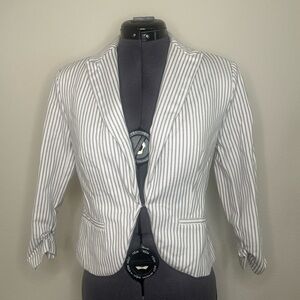 Amanda & Chelsea 3/4 Sleeve Striped Blazer Size XSP
